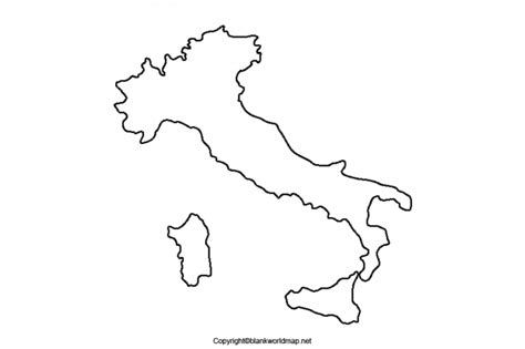 Printable Map Of Italy Blank World Map