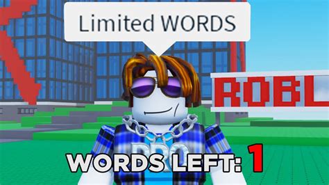 The Roblox Limited Words Experience Youtube