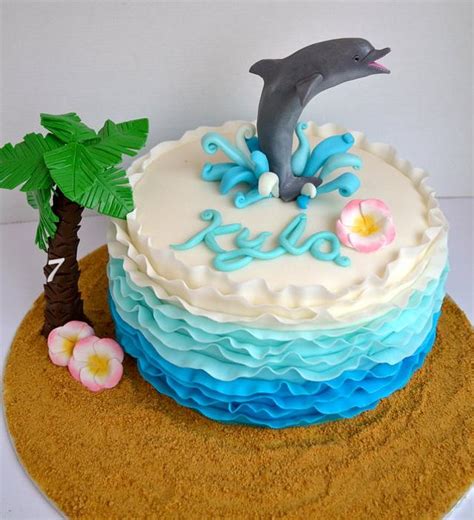 Dolphin Ombre Cake Decorated Cake By Carol Cakesdecor