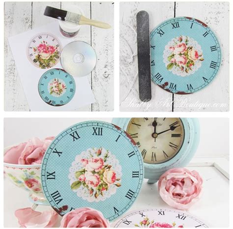 Diy 4 Shabby And Cottage Clock Faces Shabby Art Boutique
