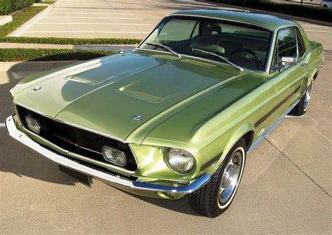 Lime Gold Green 1968 Ford Mustang Gt California Special Hardtop