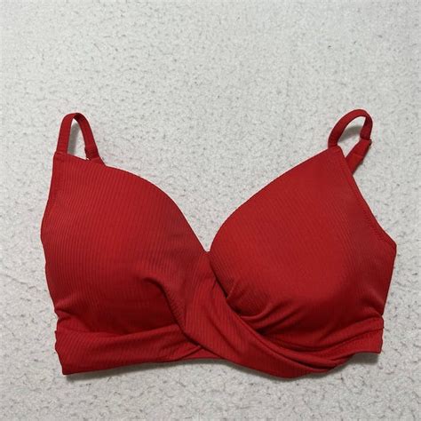 Other Shade And Shore 34dd Light Lift Twist Bikini Top Red Suit Grailed