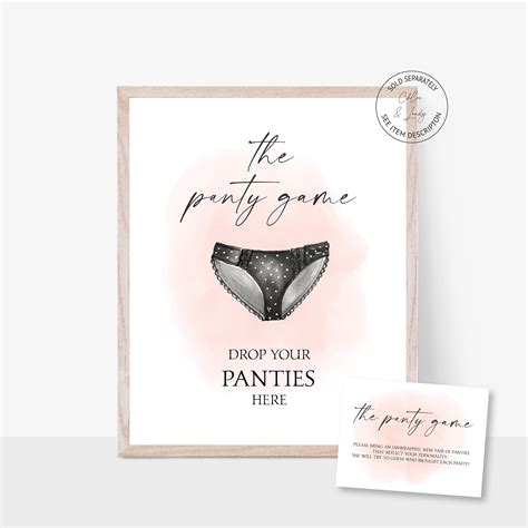 The Panty Game Lingerie Shower Game Drop Your Panties Here Etsy