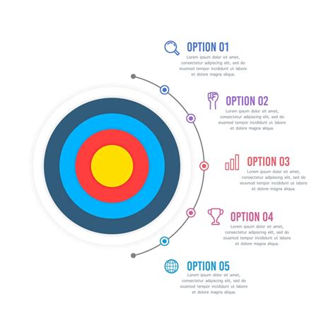Workflow 5 Options Infographic Design Template With Target 11190420