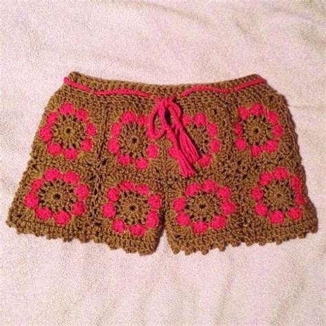 Crochet Flower Granny Square Shorts English Pdf Pattern Etsy