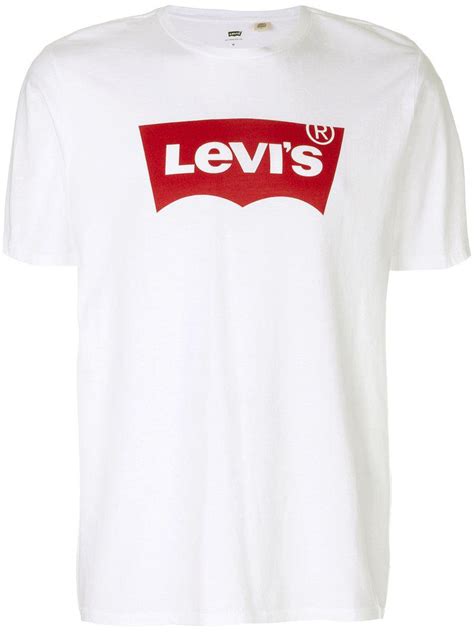 Levis Logo Print T Shirt In White For Men Lyst