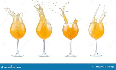 Orange Cocktail With Splashes Vector Illustration Stock Image Image Of Fresh Drop 124358413