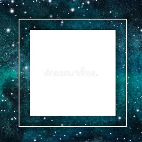 Galaxy Sky Square Border With Place For Text Night Sky Frame Stock
