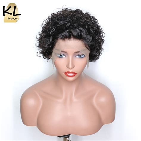 Buy Short Curly Lace Front Human Hair Wigs For Black