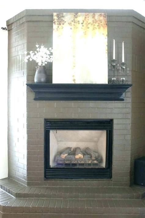 Painted Brick Fireplace Gray Living Room Paint Colors Grey Paint