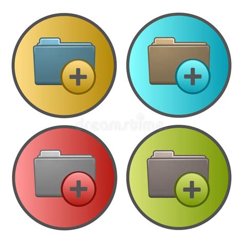 Add A Folder New Folder Icon Circular Four Color Variations Gradient