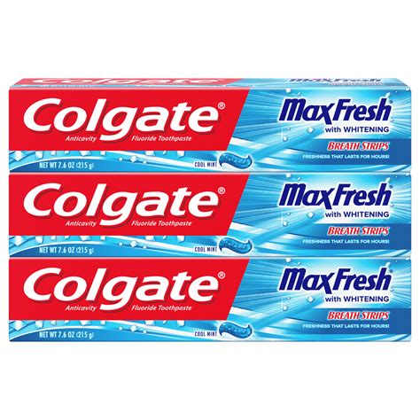 Colgate Max Fresh Toothpaste With Breath Strips Cool Mint 76 Ounce