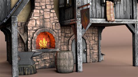 Medieval Blacksmith Forge Model Turbosquid 1505362