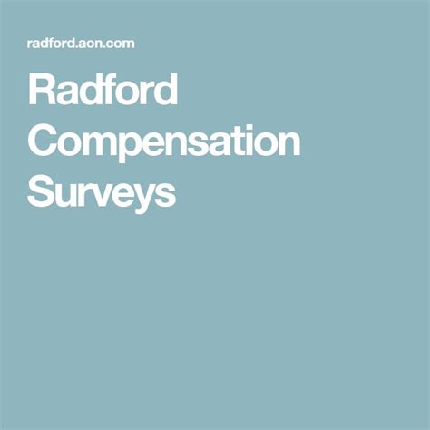 Radford Compensation Surveys For Technology And Life Sciences Companies