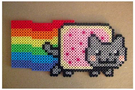 Nyan Cat Bead Sprite By Miss It Girl On Deviantart Bead Sprite Cat Bead Perler Bead