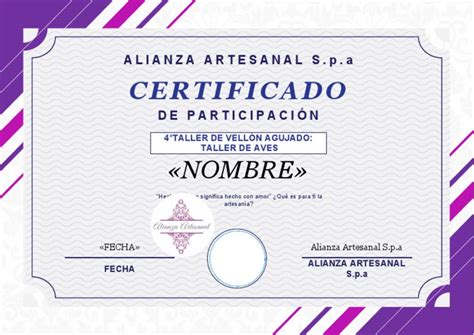 Certificado De Participacion Pdf