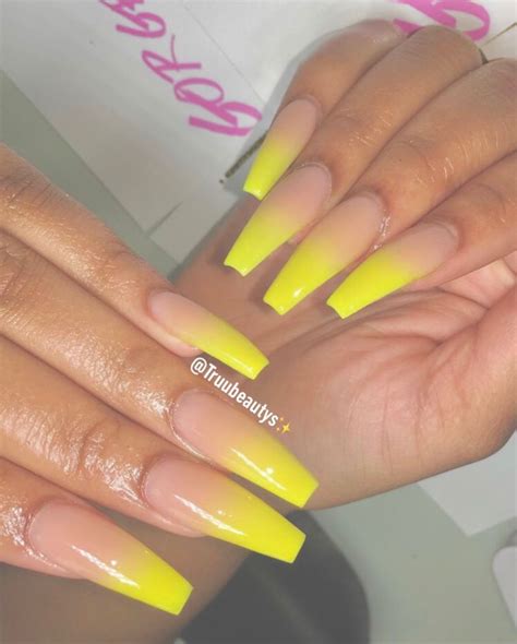 Follow Tr Ea Y For More O In Pins Pink Ombre Nails Yellow