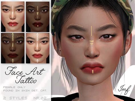 Imf Face Art Tattoo N02 By Izziemcfire At Tsr Sims 4 Updates