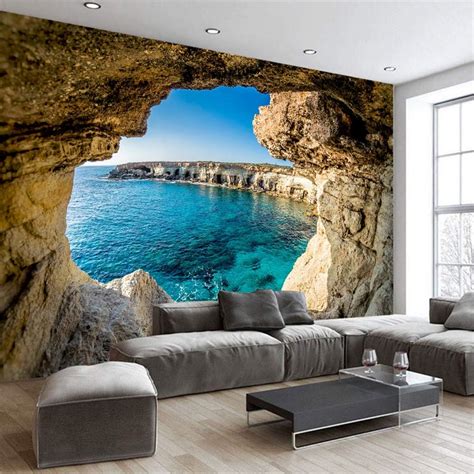 Wall Murals 3d Wallpaper Custom Any Size 3d Wall Mural Wallpapers Modern Fashion Sea Outside The