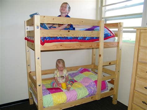 The upper bunk is not suitable for children under 6 years of age (the height of the bed and risk of falling out is too great for younger children). Ana White | Toddler Bunk Beds - DIY Projects