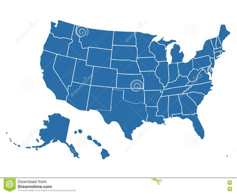Blank Similar Usa Map On White Background United States Of America