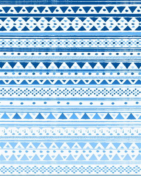 Blue Boho Pattern Wall Art 1825 X 2225 Set Of 2