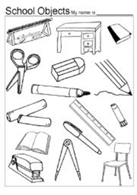 Coloring page with educational implication is a real treasure for parents: English worksheets: Classroom Objects Colouring Game