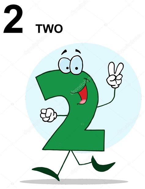 Funny Cartoon 2 Number — Stock Vector © HitToon #61063727
