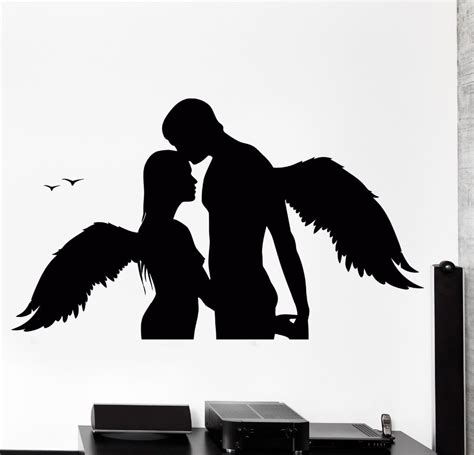 Loving Romantic Los Angeles Couple Hugging Vinyl Wall Stickers Wall Mural Art Home Decoration