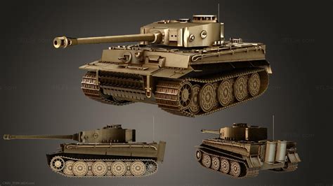 Автомобили и транспорт Танк Tiger 1 Второй мировой войны немецкой армии Cars 3584 3d модель