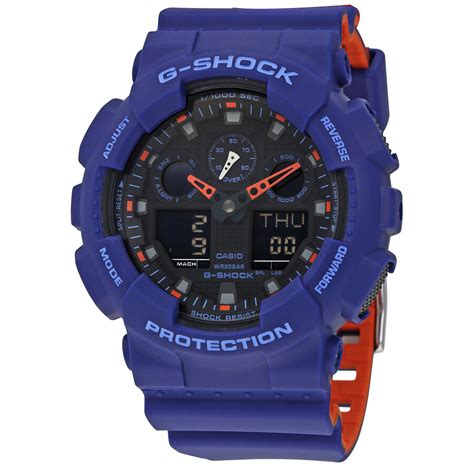Casio G Shock Blue Resin Mens Watch Ga100l 2a G Shock Casio Watches Jomashop