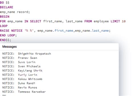 PostgreSQL Loop Examples DatabaseFAQs Com