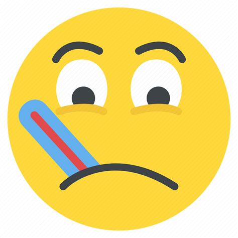 Emoji Emoticon Face Sick Sickness Smiley Thermometer Icon
