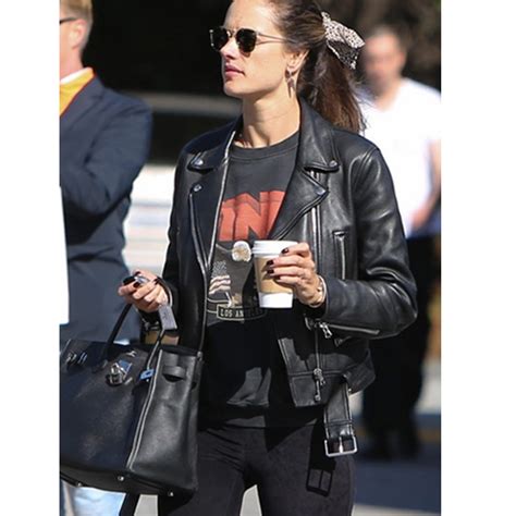 Alessandra Ambrosio Rocks Edgy Leather Jacket