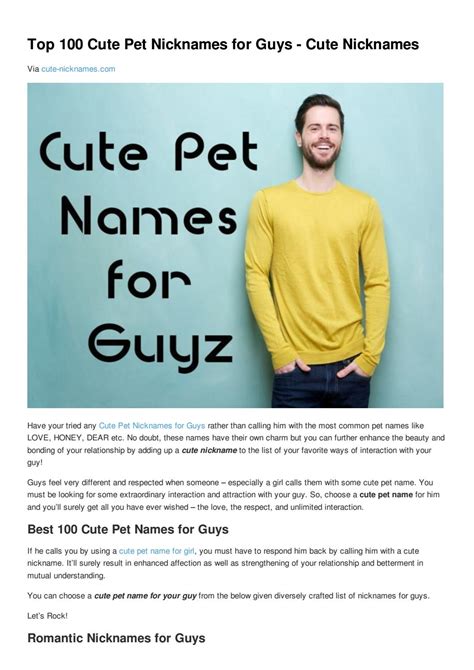 So these cute attempting to concoct cool nicknames for girls? Top 100 cute pet nicknames for guys cute nicknames by Cute ...