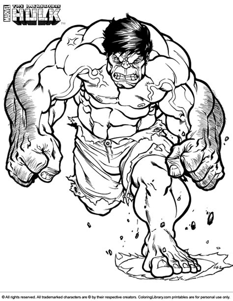 Print or download hulk coloring pages to your pc: Free Hulk coloring page - Coloring Library