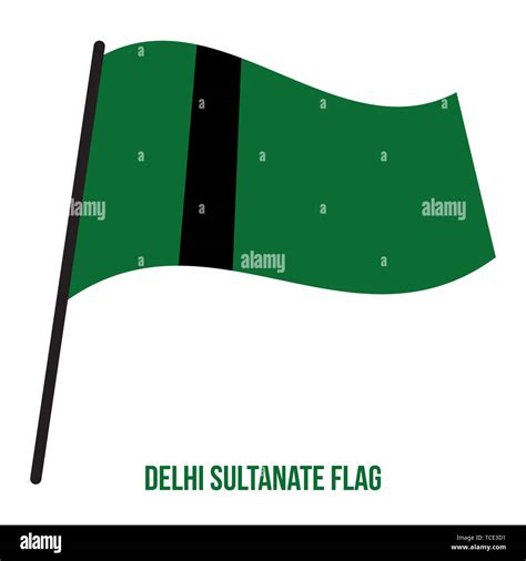 Delhi Sultanate 1235 1554 Flag Waving Vector Illustration On White