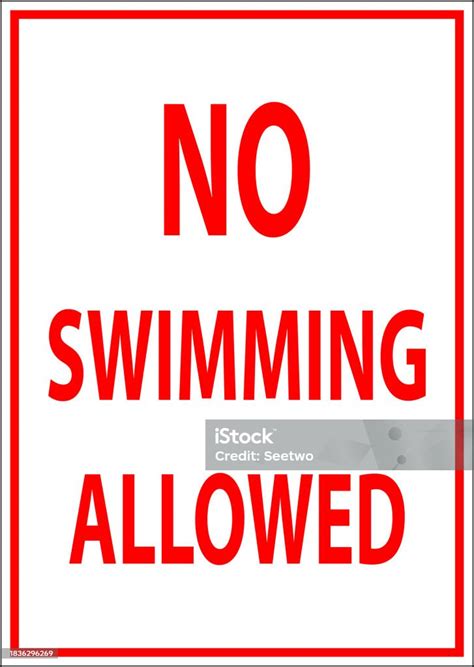 Swimming Prohibited Sign No Swimming Allowed Stock Illustration