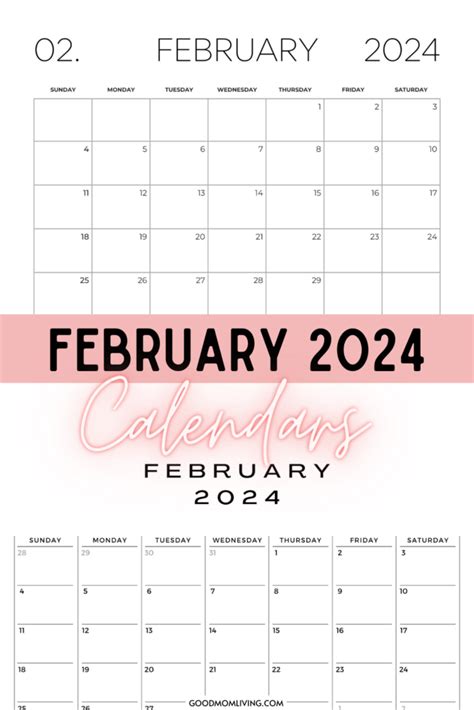 February 2024 Calendar Printable Free Calendars Good Mom Living