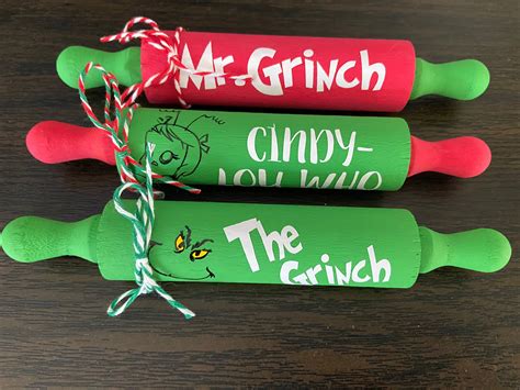 Grinch Mini Rolling Pins Etsy