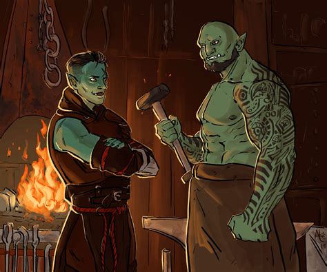 For some, their rage springs from a communion with fierce animal spirits. Fjord and Wursh from Critical Role (Mighty Nein campaign ...