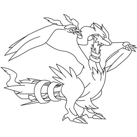 Reshiram From Pokemon Coloring Page Coloring Nation
