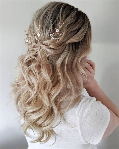 Half Up Half Down Wedding Hairstyles 2023 Guide 70 Looks Причёска