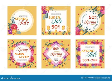 Spring Sale Instagram Post Collection Modern Promotion Square Web