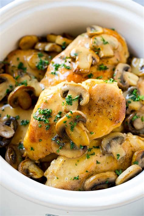 Slow cooker chicken thighs cream of mushroom soup
