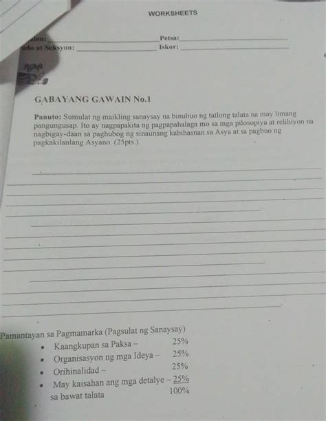 Panuto Sumulat Ng Maikling Sanaysay Na Binubuo Ng Tatlong Talata Na May Limang Pangungusap Ito