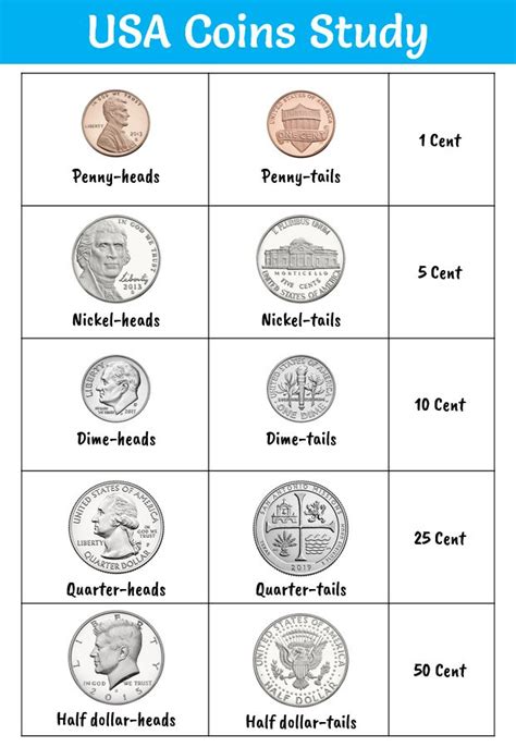 Usa Coins Study Hand Lettering Worksheet Money Worksheets Coins