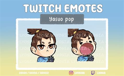 Yasuo Pop Animated Twitch Discord Emote Pack League Of Legend Animated