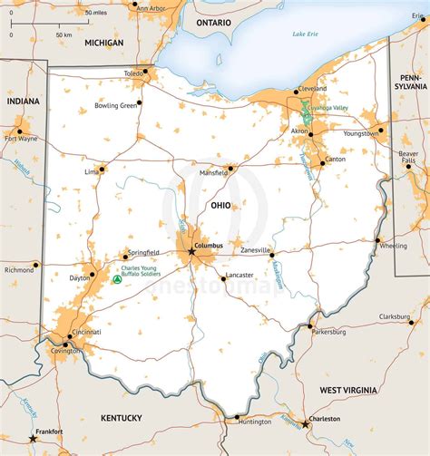 Akron Ohio Wall Map Premium Style By Marketmaps Maps Of Ohio