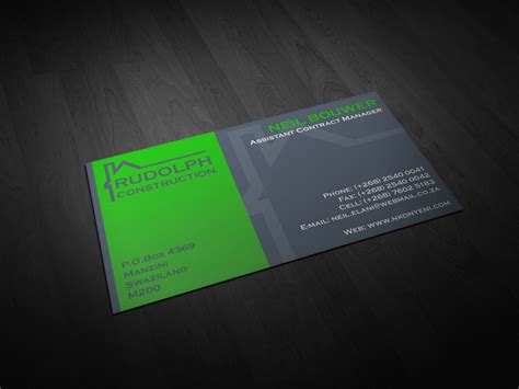 Check out our collection of construction company business cards free templates and choose one that fits you. Rudolph Construction Business Card | Business Card Designs | Pinterest | Construction business ...